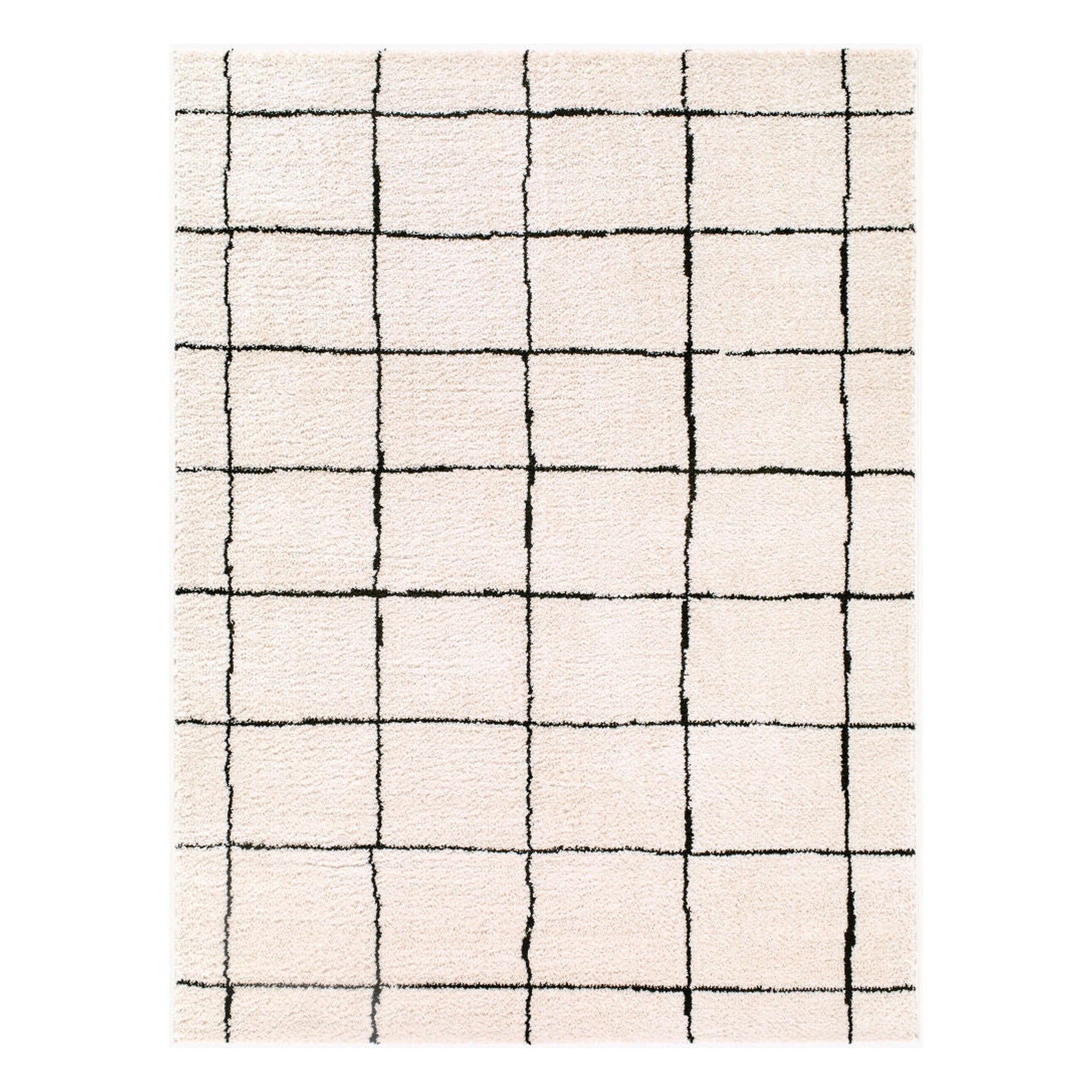 Rivoli Black/Cream Machine Woven Rug EDRV-2300 - 2' x 2'11"