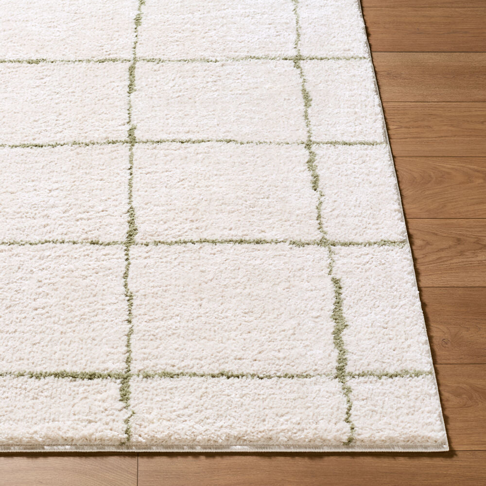 Rivoli Cream/Olive Machine Woven Rug EDRV-2301 - front