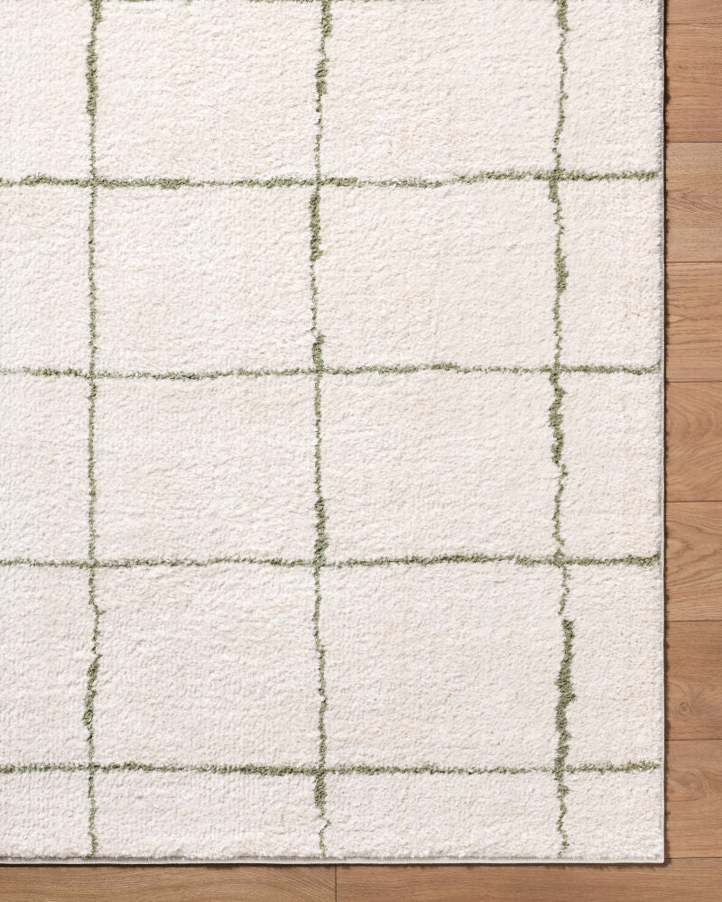 Rivoli Cream/Olive Machine Woven Rug EDRV-2301 - overhead