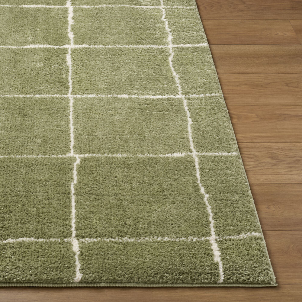 Rivoli Cream/Olive Machine Woven Rug EDRV-2302 - front
