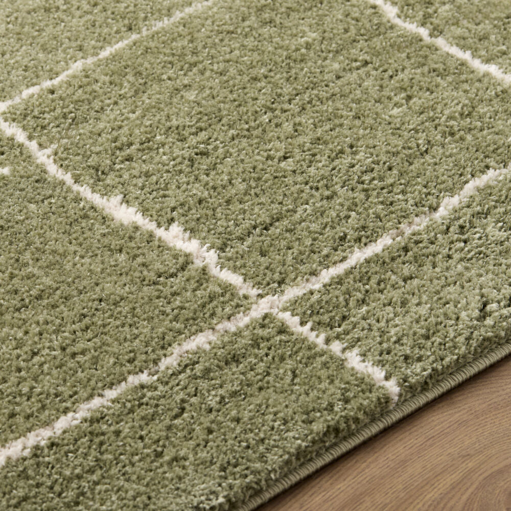 Rivoli Cream/Olive Machine Woven Rug EDRV-2302 - texture