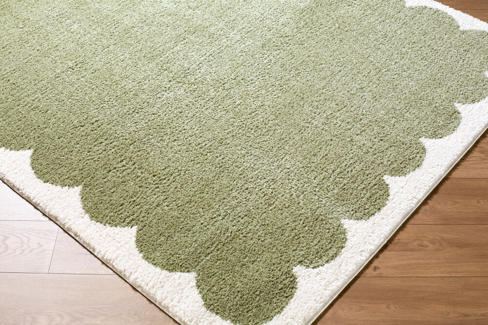 Rivoli Cream/Olive Machine Woven Rug EDRV-2303 - corner