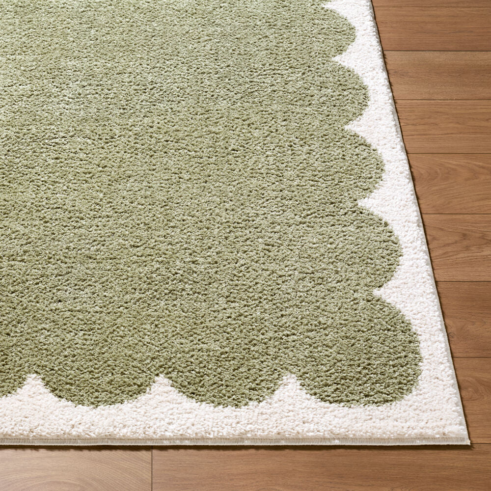 Rivoli Cream/Olive Machine Woven Rug EDRV-2303 - front