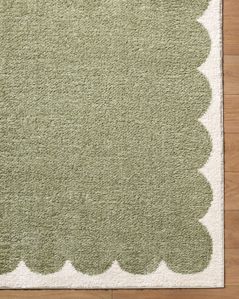 Rivoli Cream/Olive Machine Woven Rug EDRV-2303 - overhead