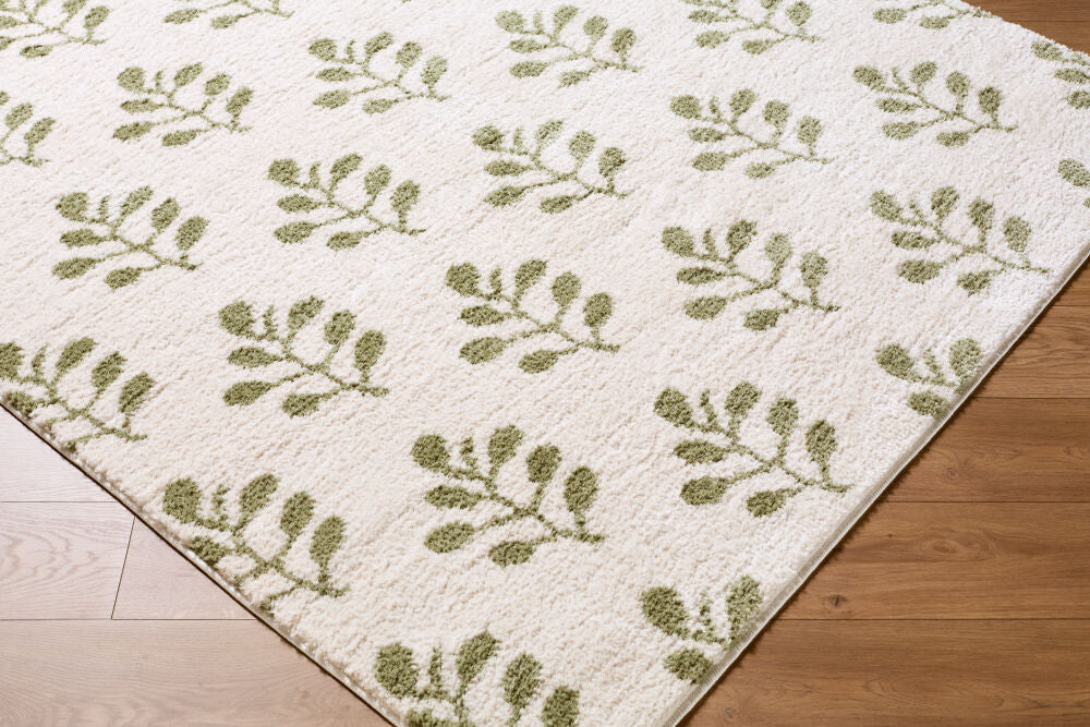 Rivoli Cream/Olive Machine Woven Rug EDRV-2304 - corner
