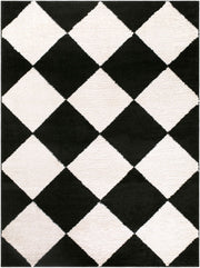 Rivoli Black/Cream Machine Woven Rug EDRV-2305 - 2' x 2'11"