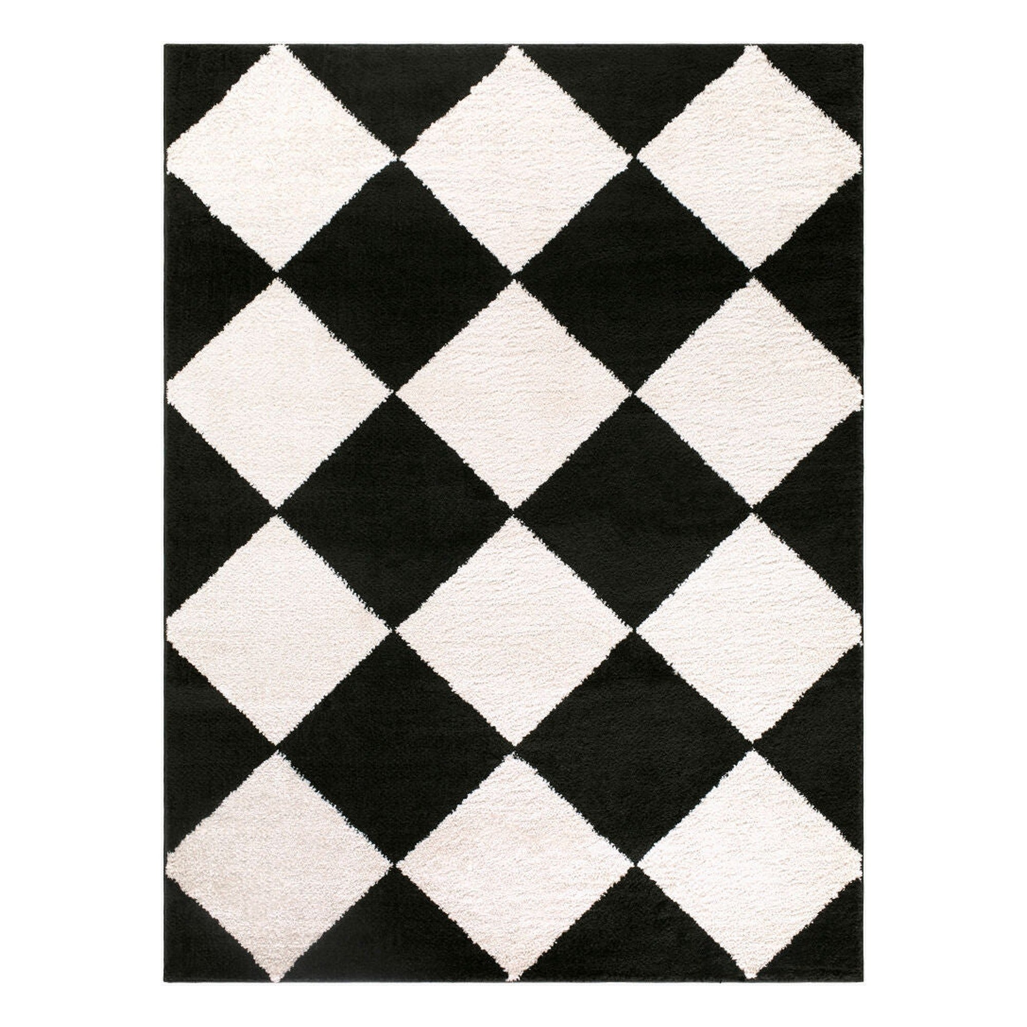 Rivoli Black/Cream Machine Woven Rug EDRV-2305 - 2' x 2'11"