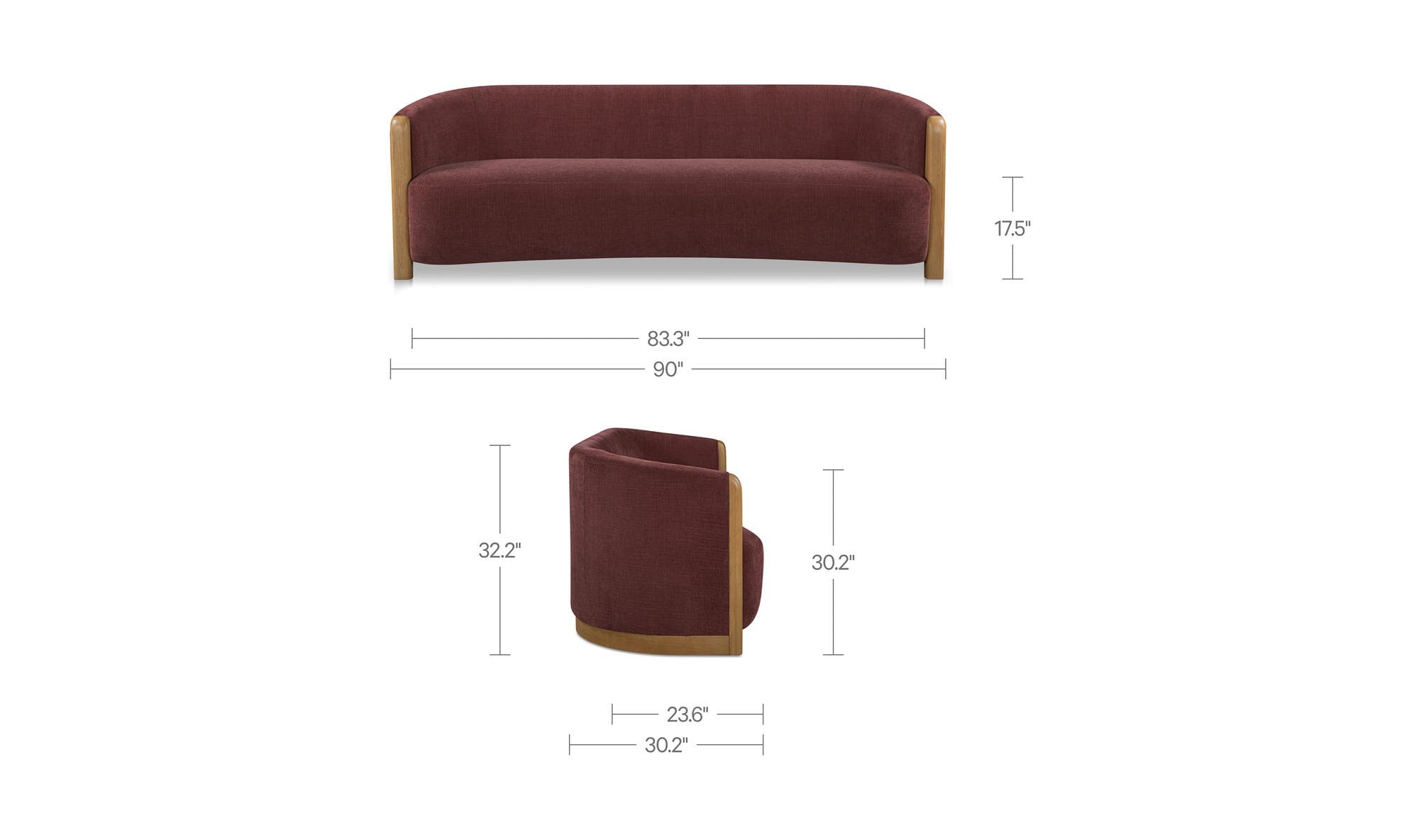 Anya Sofa Berry by Moe's Home Collection - view 13