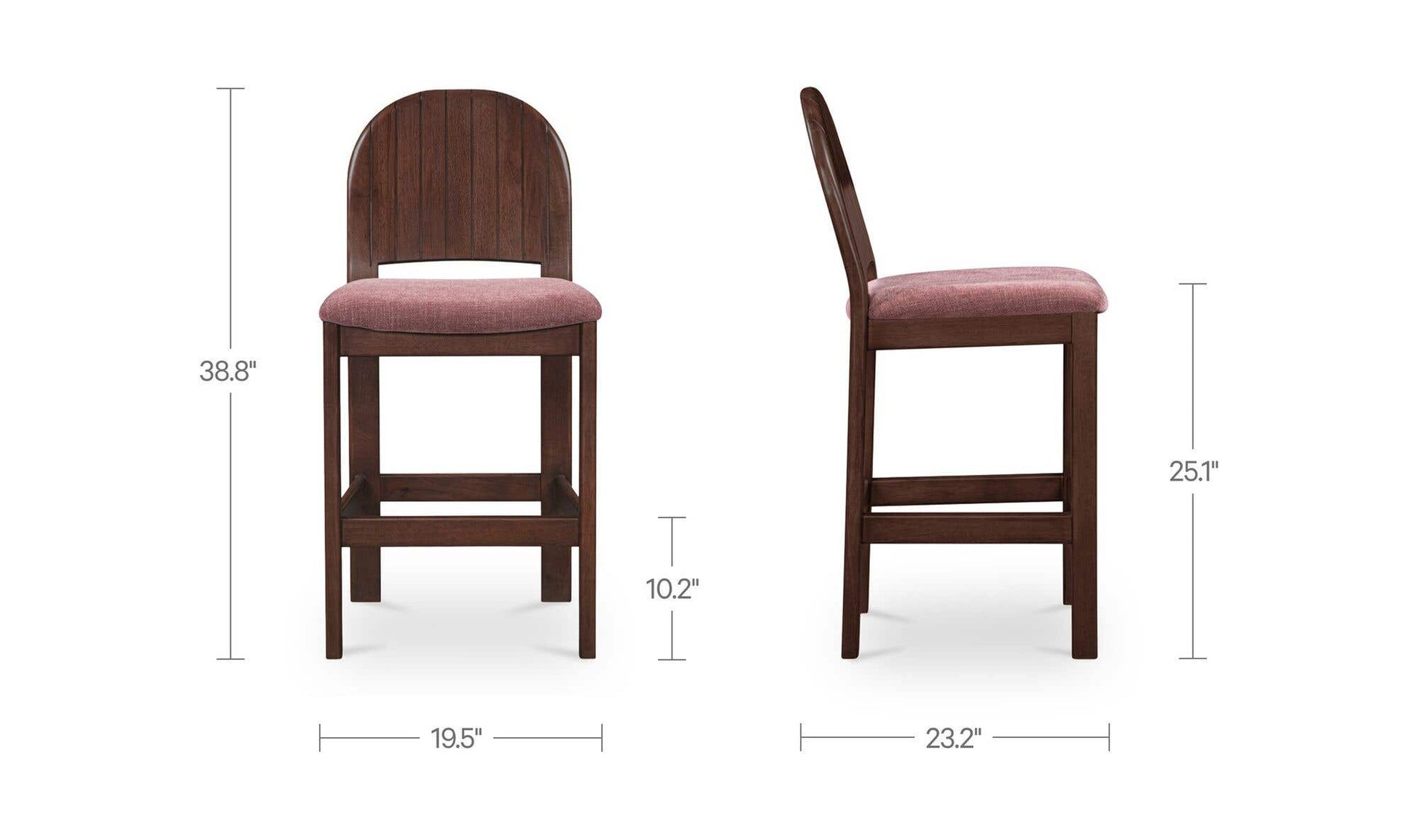 Emil Counter Stool Berry by Moe's Home Collection - view 11