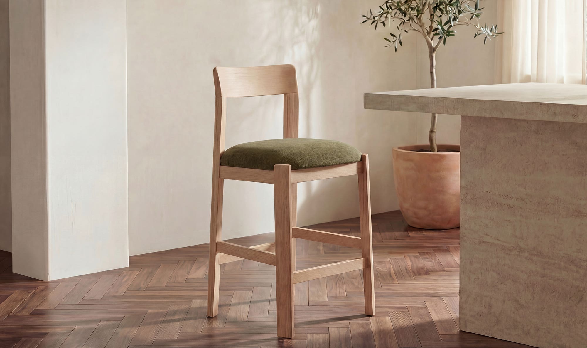 Oli Counter Stool Dark Green by Moe's Home Collection - view 5