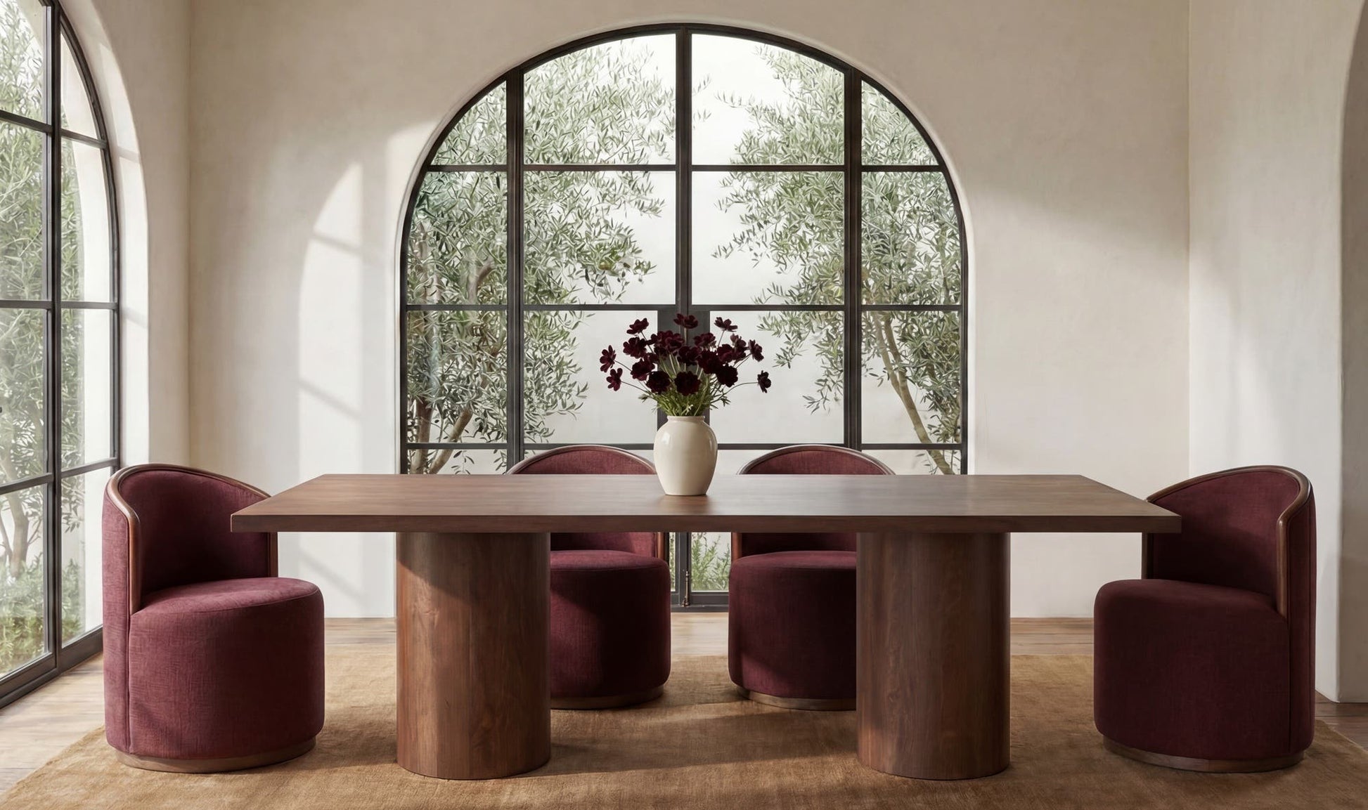 Rossi Swivel Dining Chair Berry by Moe's Home Collection - view 8