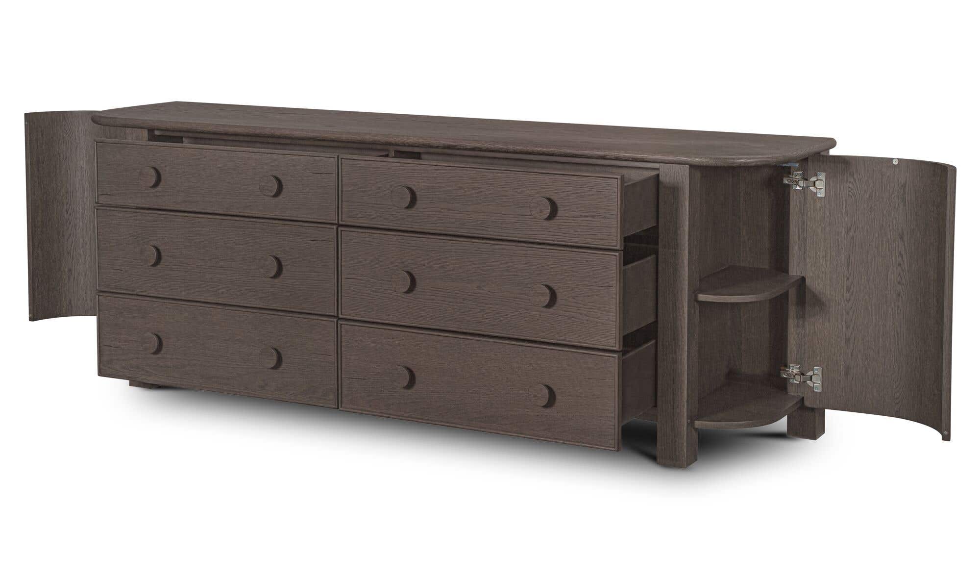 Loren 6 Drawer Dresser Dark Brown by Moe's Home Collection - view 13