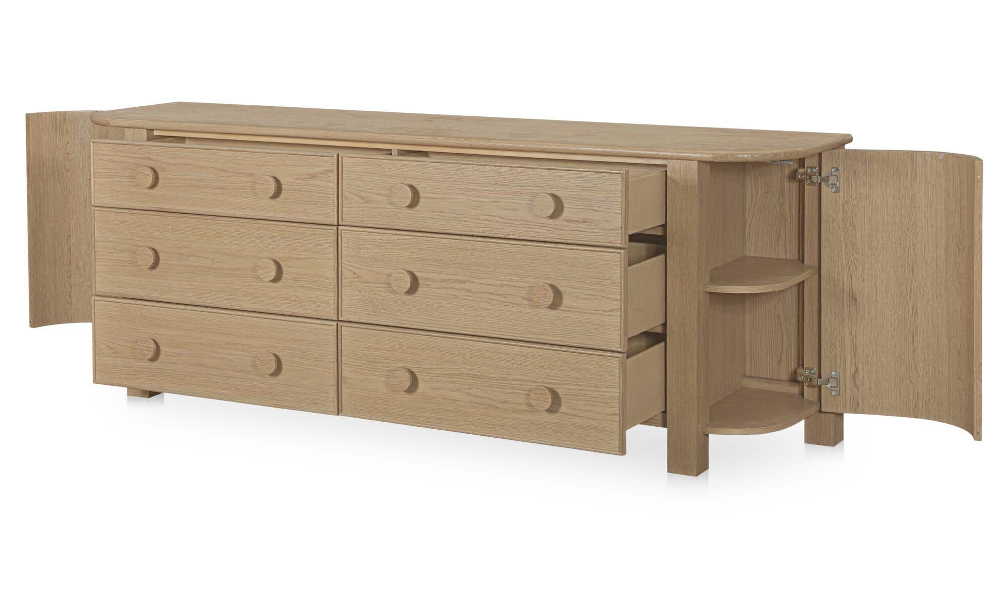 Loren 6 Drawer Dresser Natural by Moe's Home Collection - view 8