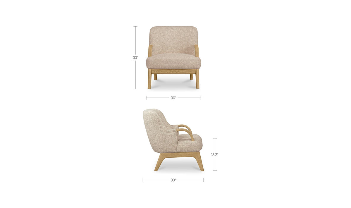 Haynes Accent Chair Textured Oat by Moe's Home Collection - view 10