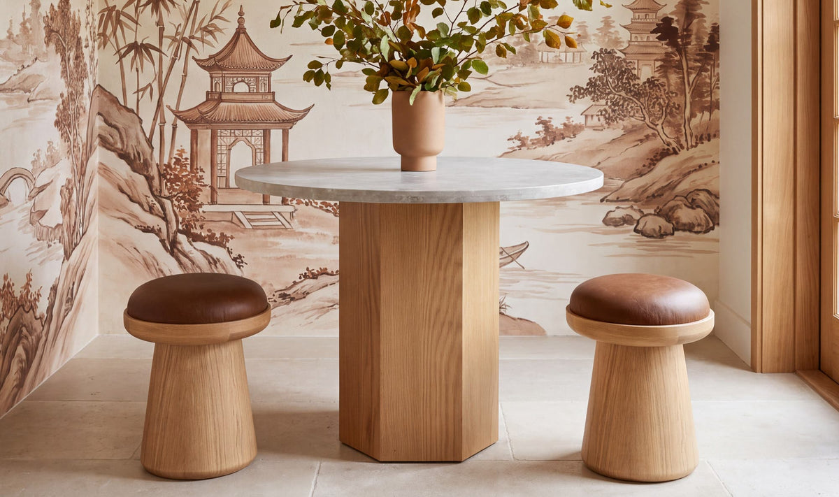 Nadia Swivel Accent Stool Dark Brown Leather by Moe's Home Collection - view 3