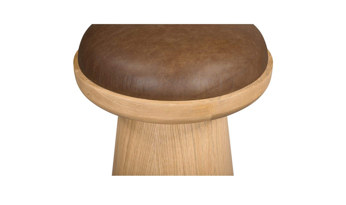Nadia Swivel Accent Stool Dark Brown Leather by Moe's Home Collection - view 5