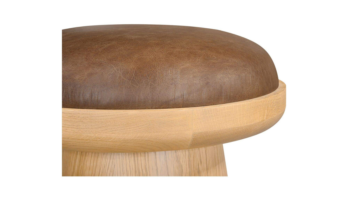 Nadia Swivel Accent Stool Dark Brown Leather by Moe's Home Collection - view 4