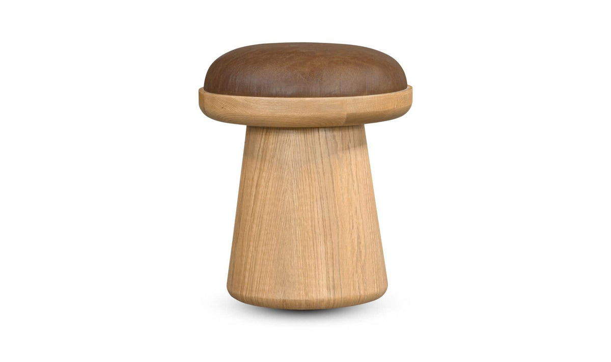 Nadia Swivel Accent Stool Dark Brown Leather by Moe's Home Collection - view 2
