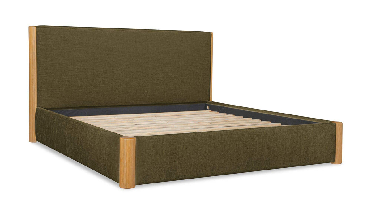 Post King Bed Natural Oak Dark Green by Moe's Home Collection - view 6