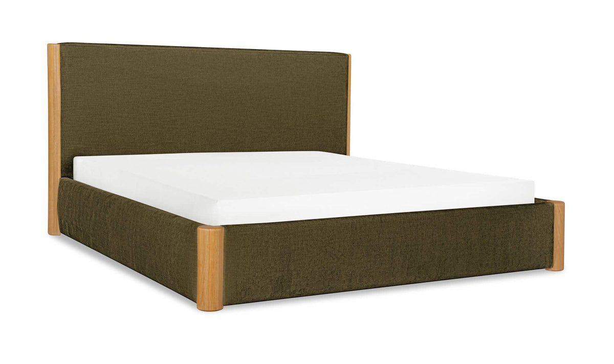 Post King Bed Natural Oak Dark Green by Moe's Home Collection - view 5