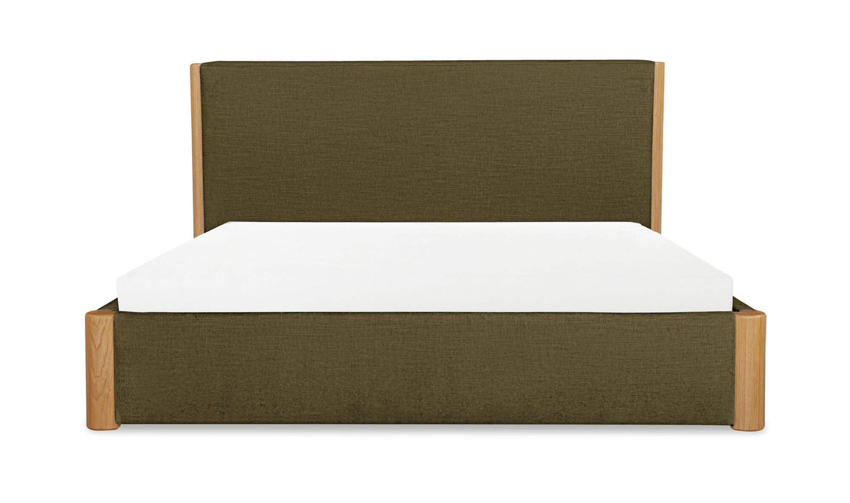 Post King Bed Natural Oak Dark Green by Moe's Home Collection - view 2