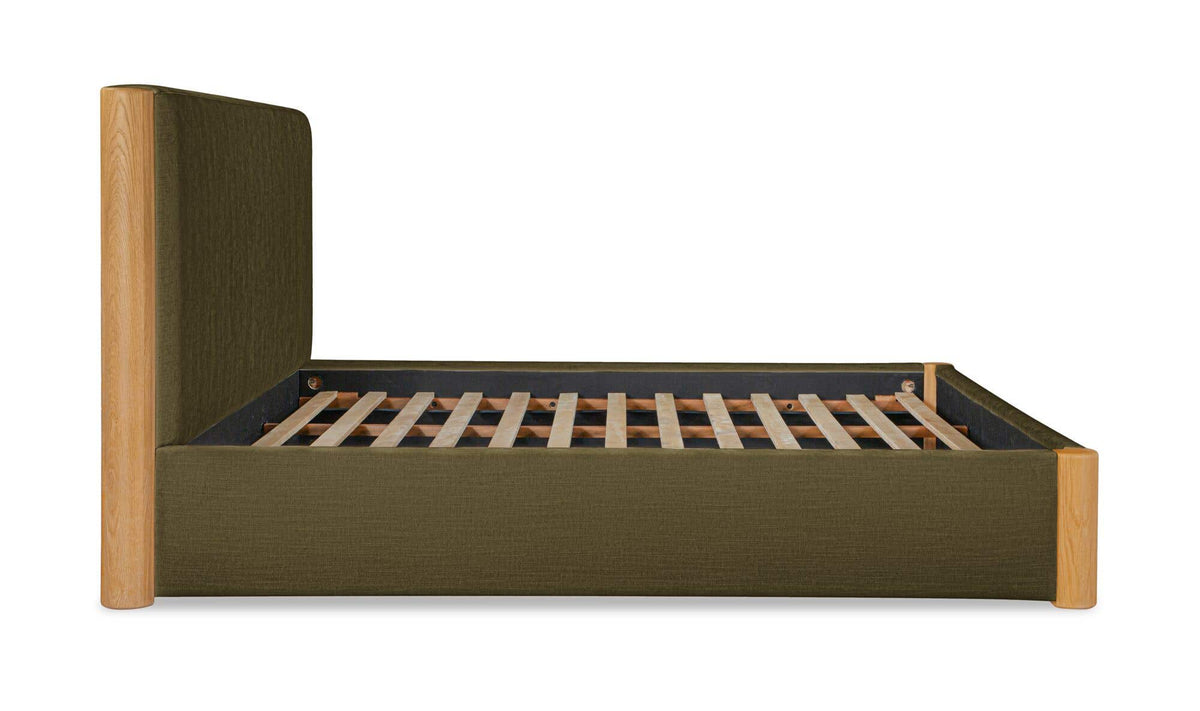 Post King Bed Natural Oak Dark Green by Moe's Home Collection - view 7