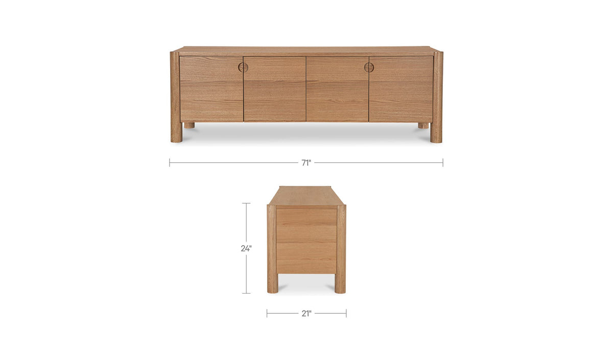 Post Media Unit Oak Natural by Moe's Home Collection - view 15