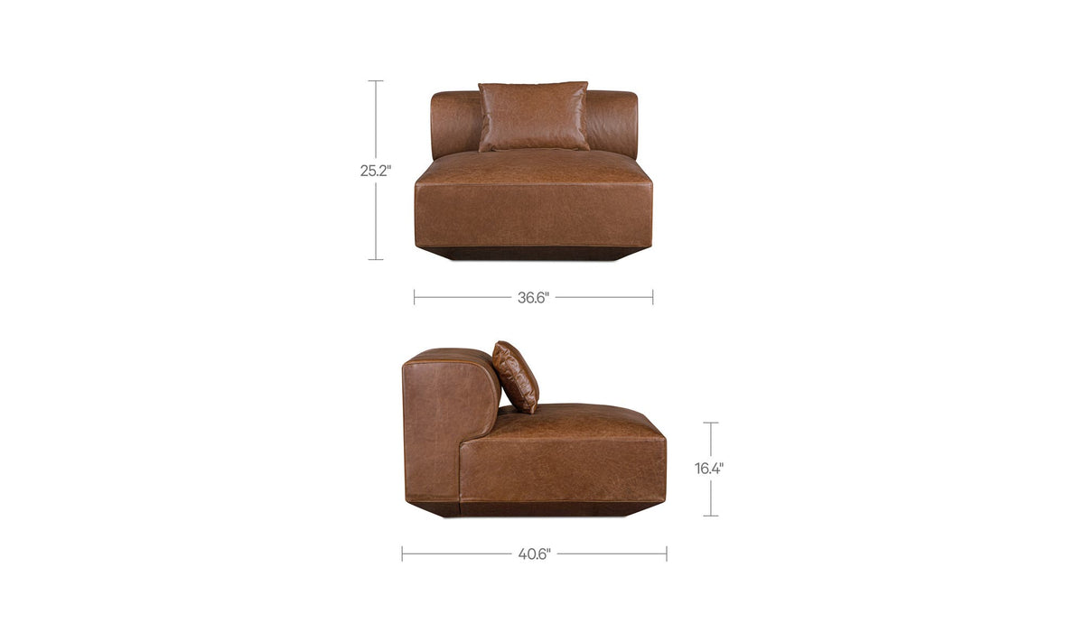 Goodwin Slipper Chair Dark Brown Leather by Moe's Home Collection - view 11