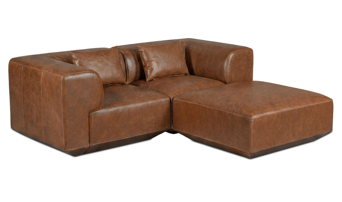 Goodwin Nook Modular Sectional Dark Brown Leather by Moe's Home Collection - view 4