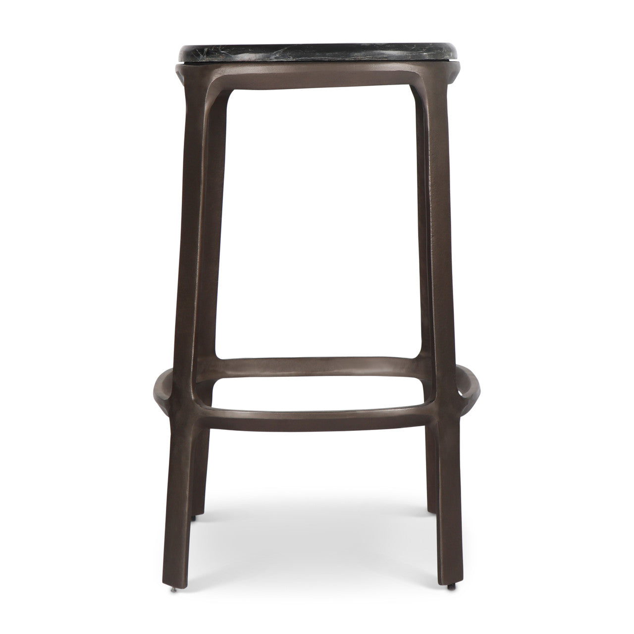 Marbelle - Alfie Marble Counter Stool - Fantasy Black/Bronze Finish