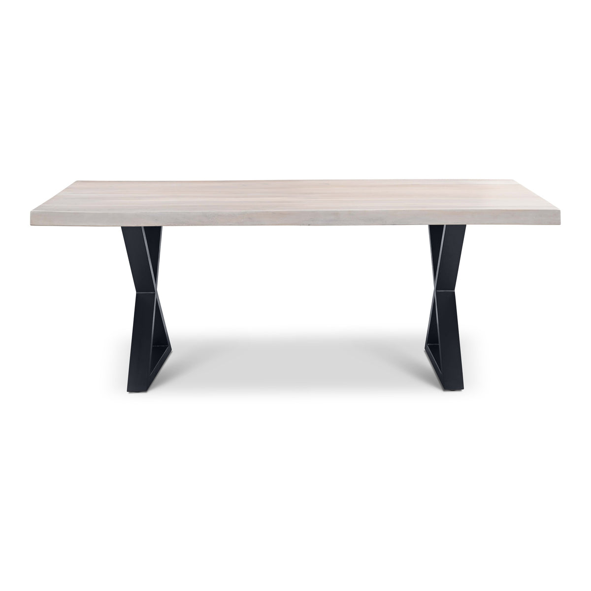 Brooks Dining Table X Base 40" x 79" White Wash Top - Black Base by Urbia - product view