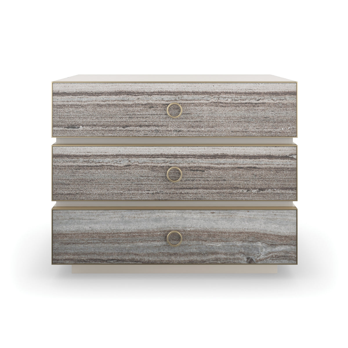 Bedrock Nightstand Almond Milk 34" by Caracole