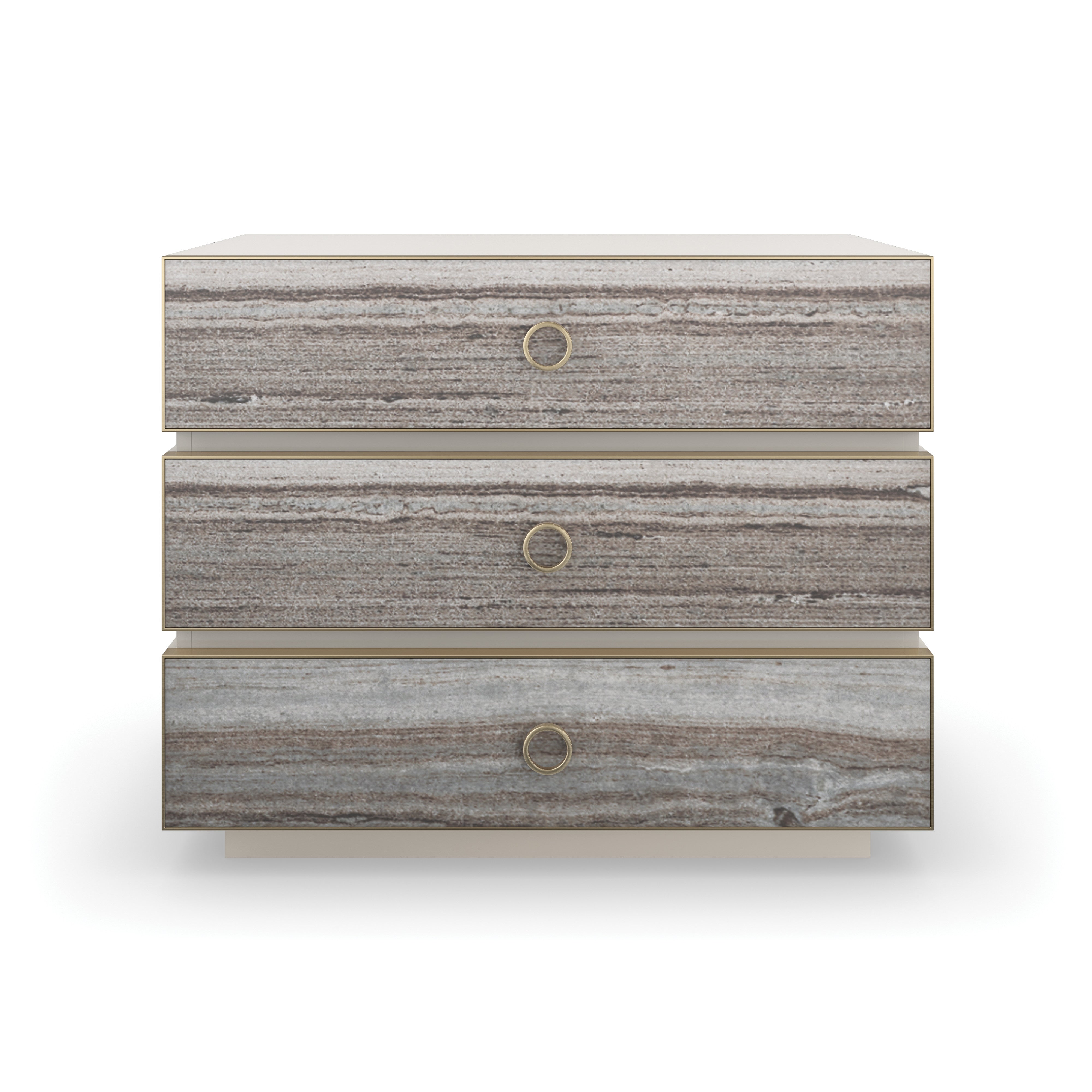 Bedrock Nightstand Almond Milk 34" by Caracole
