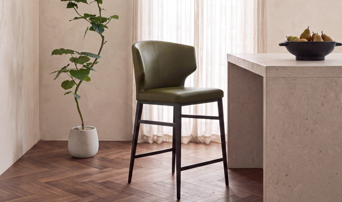 Delaney Counter Stool Dark Green by Moe's Home Collection - view 3