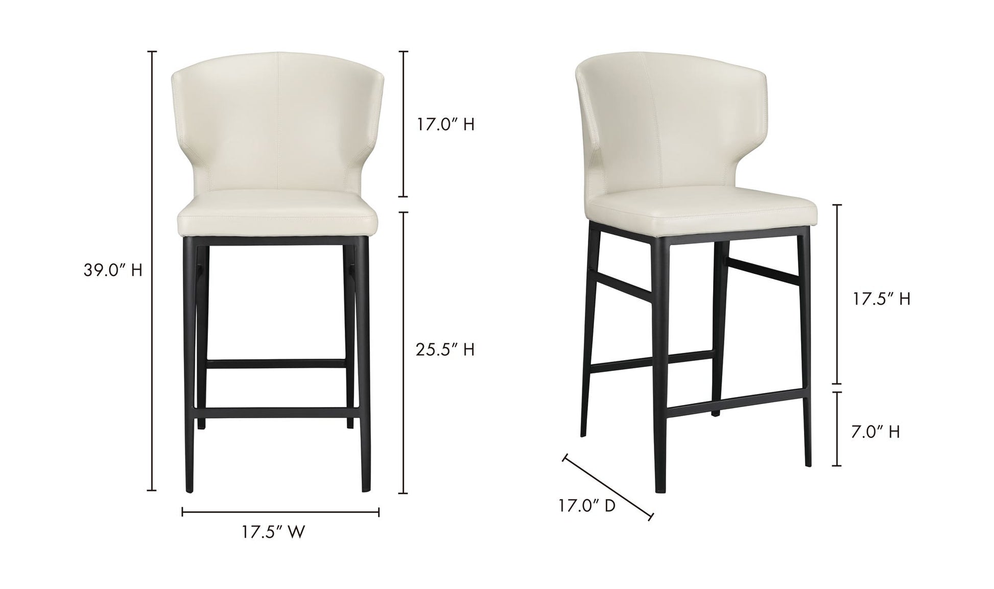 Delaney Counter Stool Beige by Moe's Home Collection - view 10