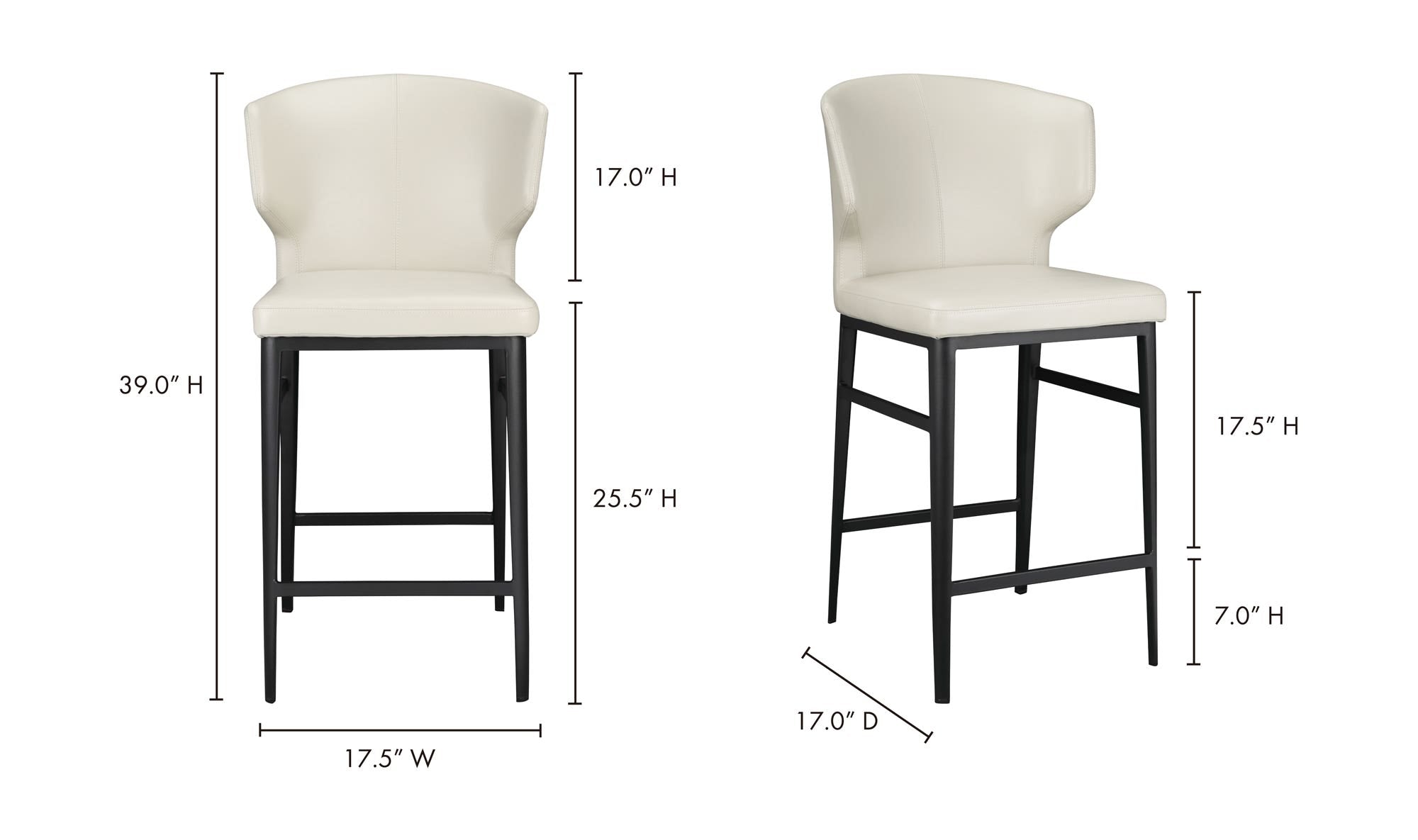 Delaney Counter Stool Beige by Moe's Home Collection - view 10