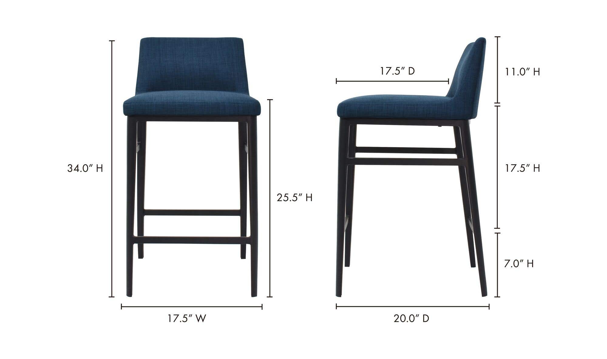 Baron Counter Stool Blue by Moe's Home Collection - view 13