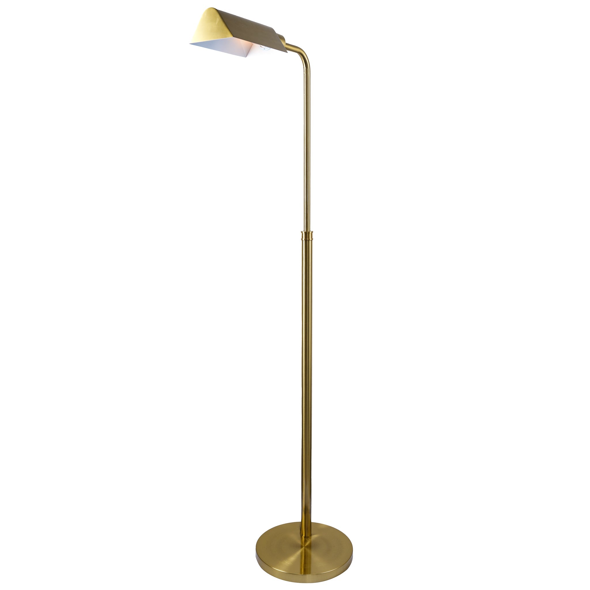 Elara Floor Lamp | Gold Brass Dome and Rattan Stem