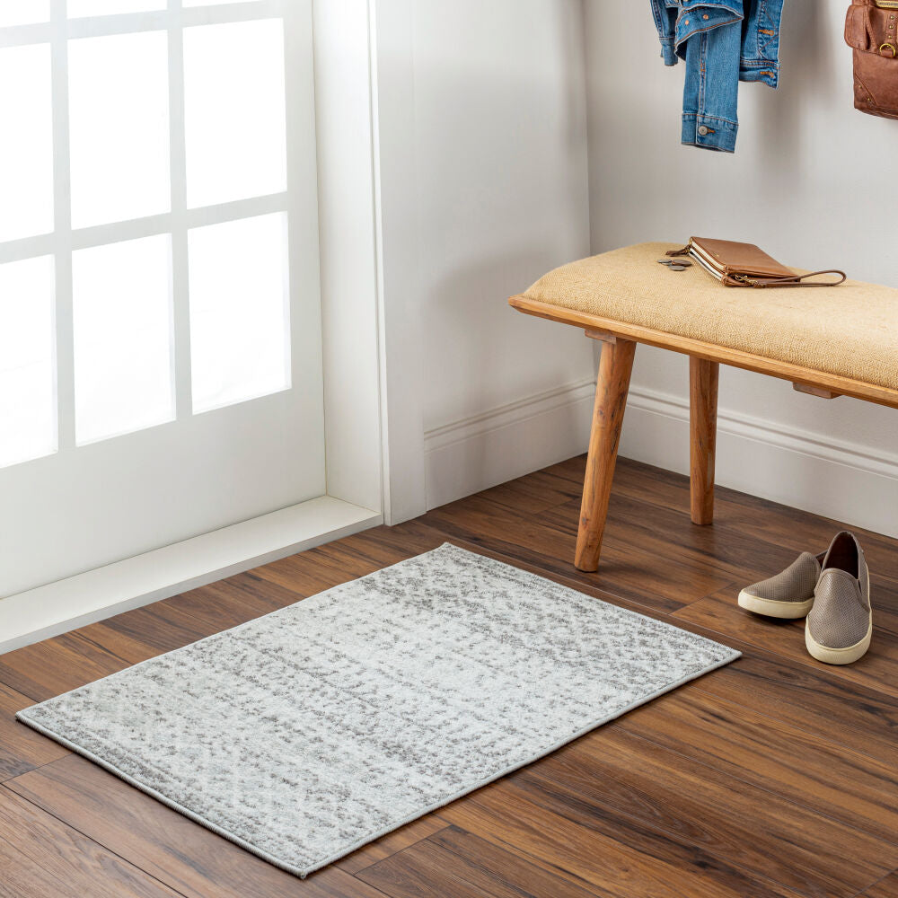 Elaziz Gray/White Machine Woven Rug ELZ-2308 - roomscene