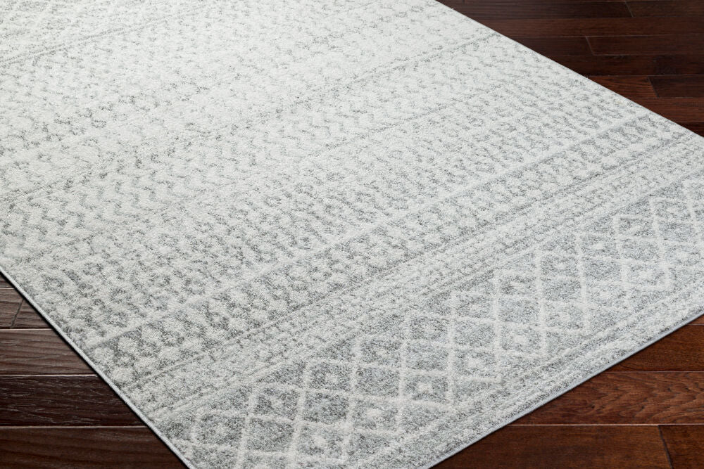 Elaziz Gray/White Machine Woven Rug ELZ-2308 - corner