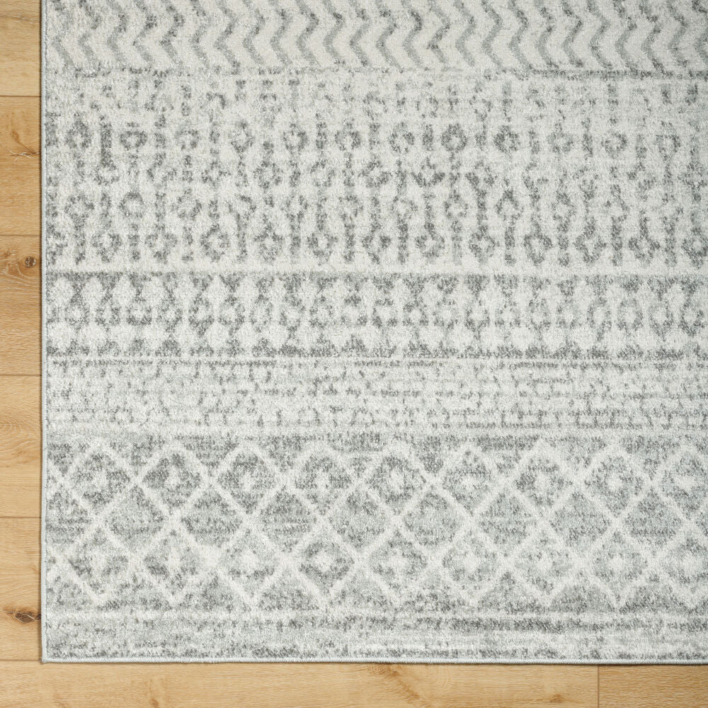 Elaziz Gray/White Machine Woven Rug ELZ-2308 - overhead