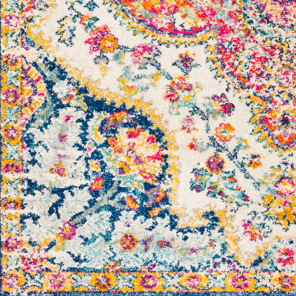 Elaziz Dark Blue/White Machine Woven Rug - swatch