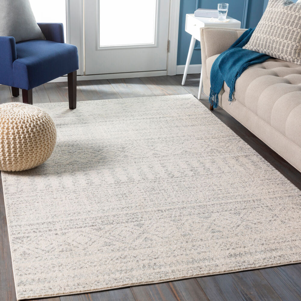 Elaziz Gray/White Machine Woven Rug ELZ-2354 - roomscene