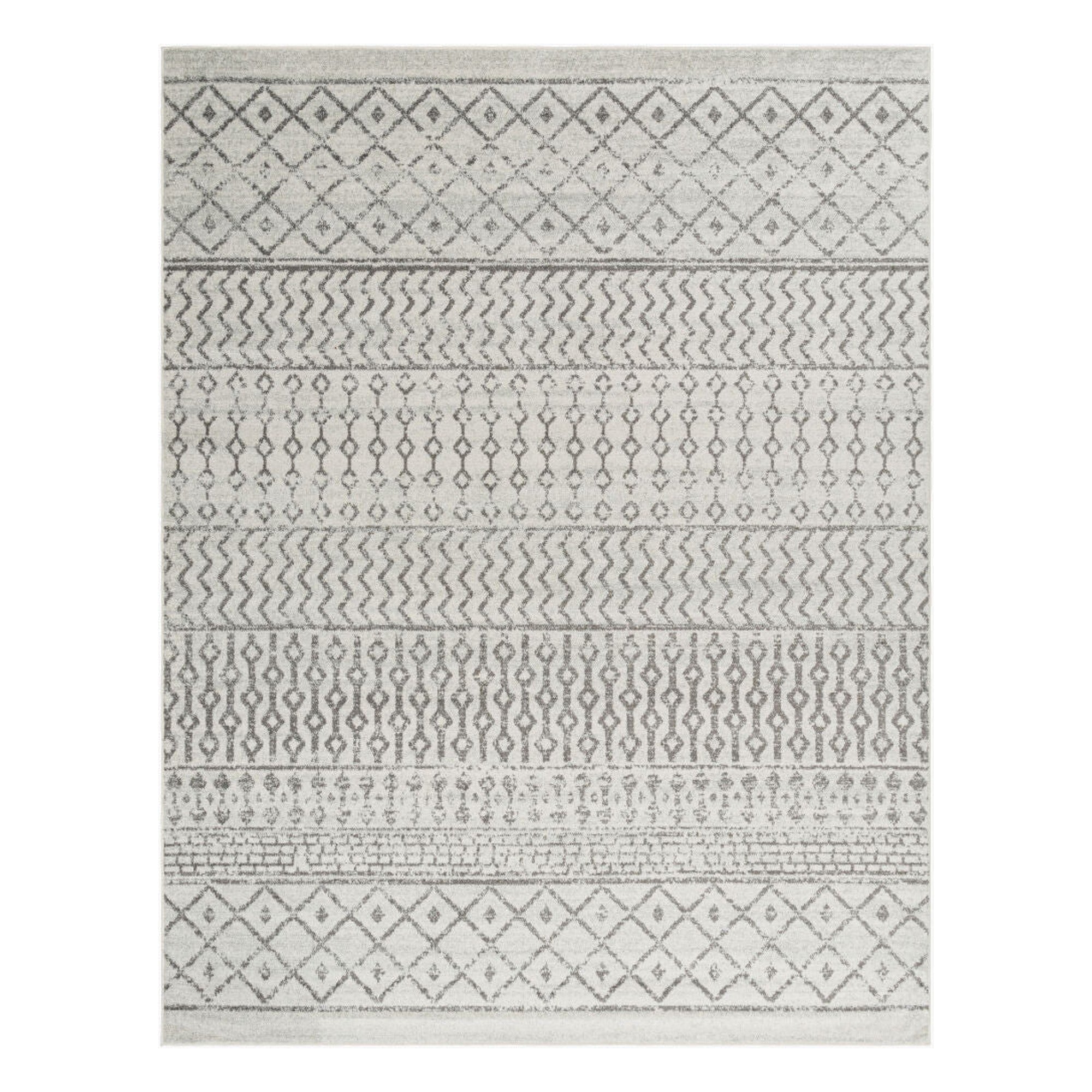 Elaziz Charcoal/Slate Machine Woven Rug - 2'7" x 10'