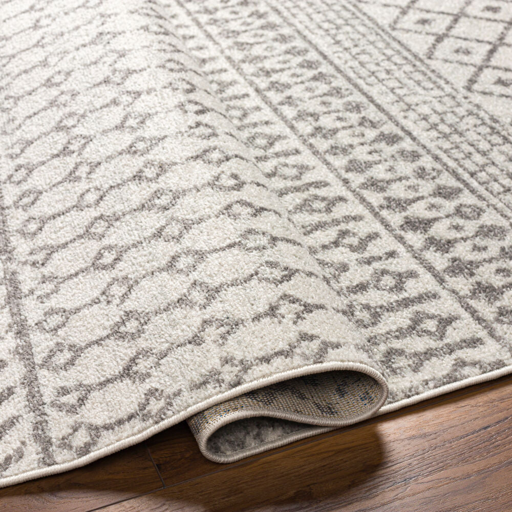 Elaziz Charcoal/Slate Machine Woven Rug - fold
