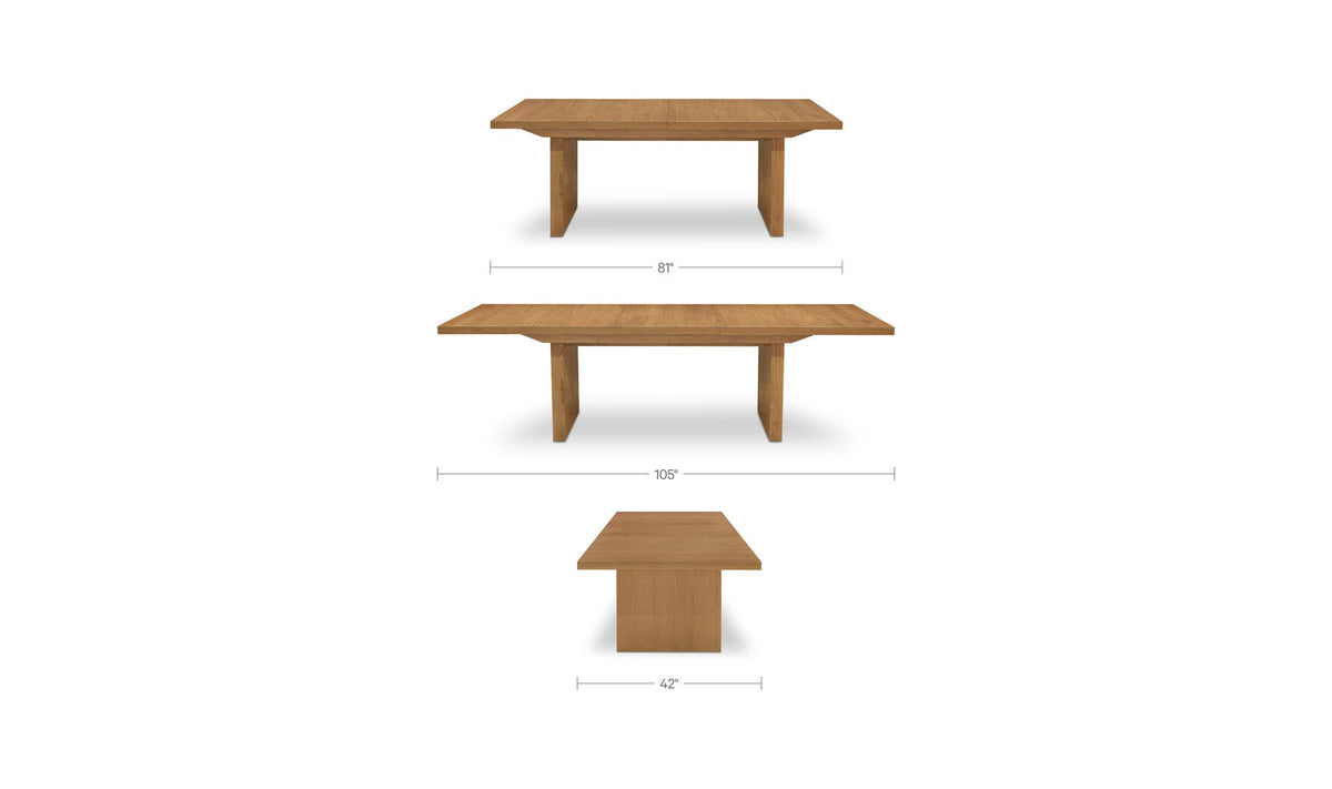 Lambert Extension Dining Table Natural by Moe's Home Collection - view 13