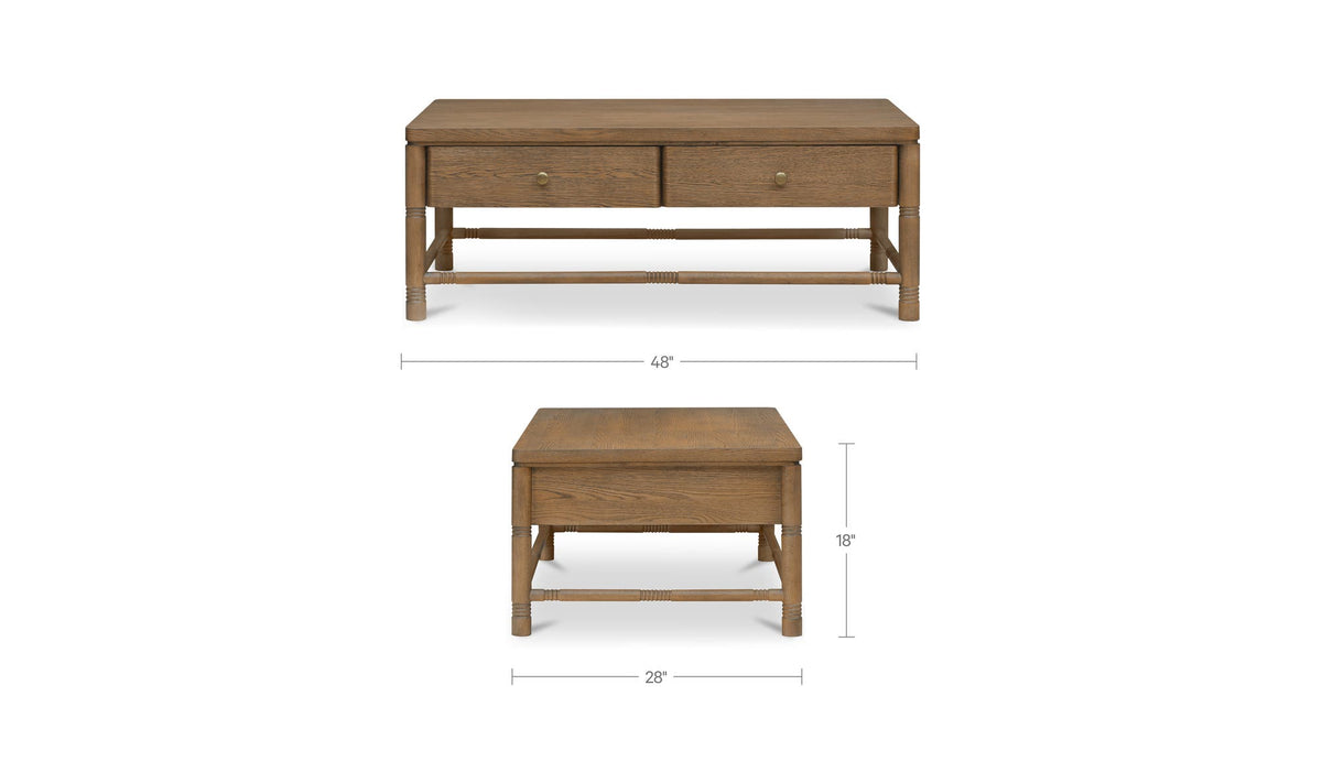 Evermore Coffee Table Brown by Moe's Home Collection - view 17