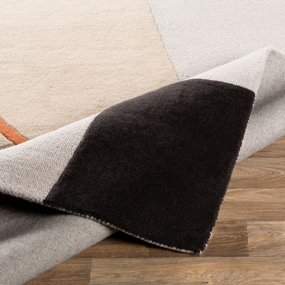 Emma Black/Tan Handmade Rug EMM-2300 - fold