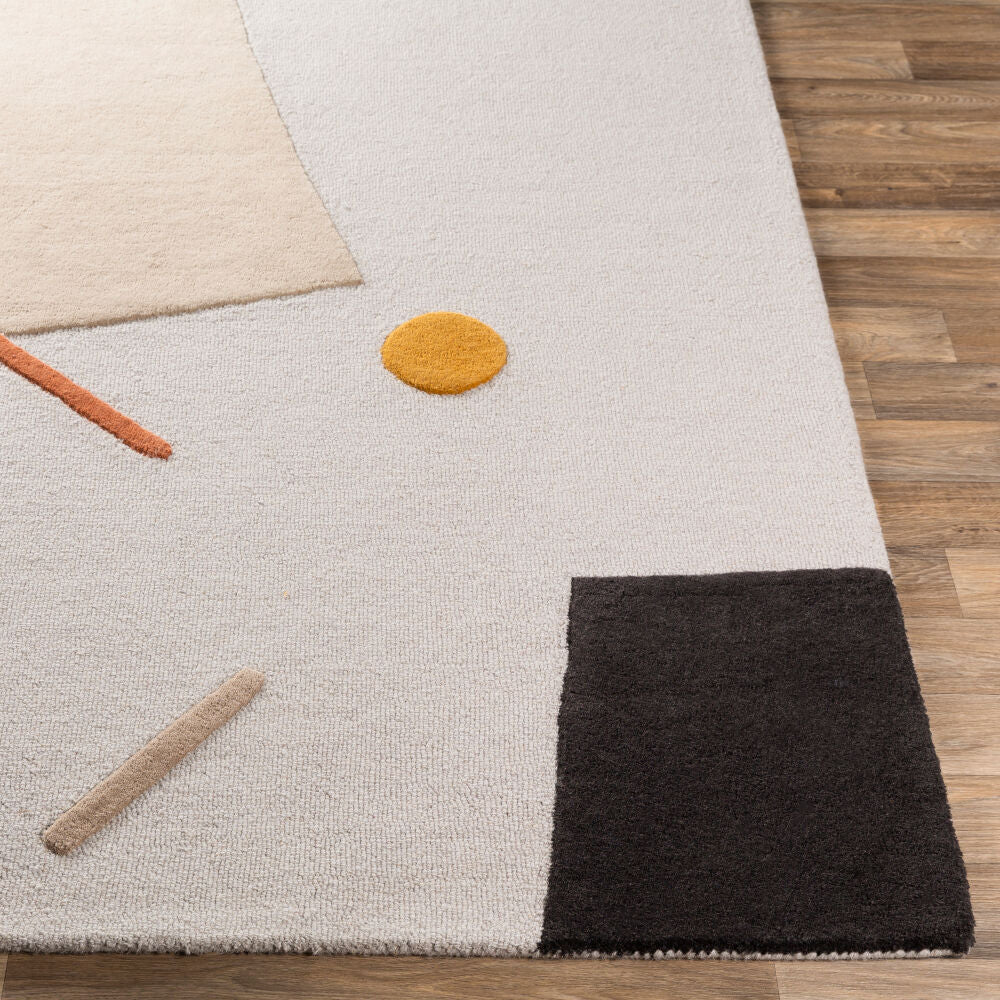Emma Black/Tan Handmade Rug EMM-2300 - front
