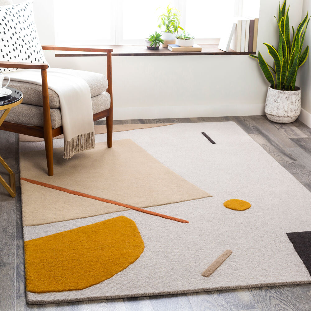 Emma Black/Tan Handmade Rug EMM-2300 - roomscene